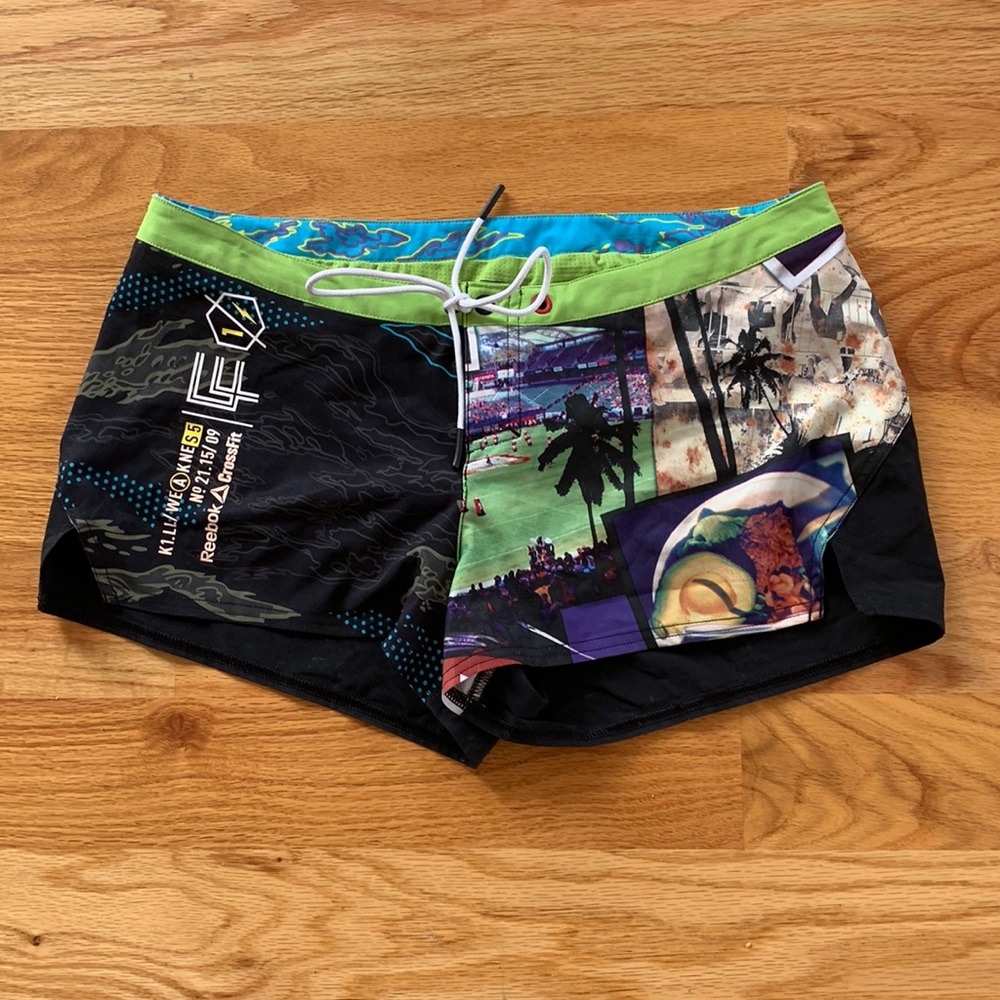 Reebok crossfit games shorts avacado delta boardshort bathing suit bottom XCF